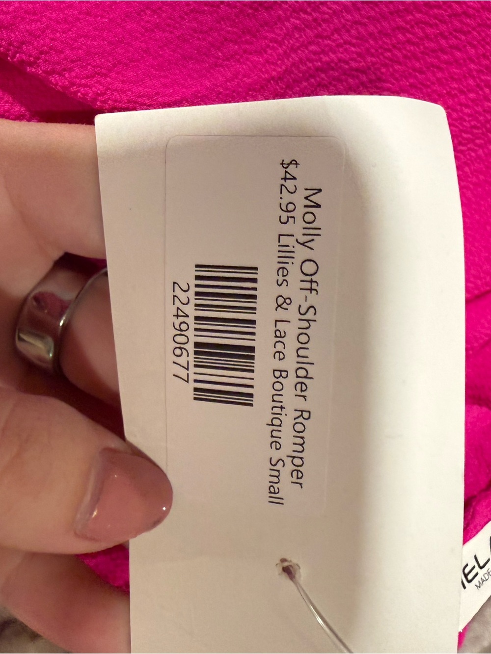 Bright Pink Ruffle Off-Shoulder Tunic Top - Picture 2 of 2